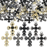 10pcs Sparkling Rhinestone Cross Charms for DIY Jewelry Making
