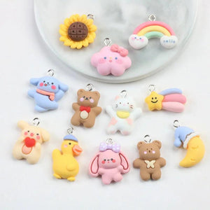 10Pcs Sunflower Charms for Jewelry Making DIY Earrings Keychains