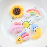 10Pcs Sunflower Charms for Jewelry Making DIY Earrings Keychains