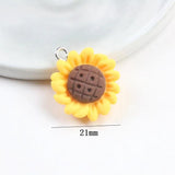 10Pcs Sunflower Charms for Jewelry Making DIY Earrings Keychains