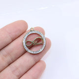 3pcs 22mm Stainless Steel Stones Charm Pendant - DIY Jewelry Making
