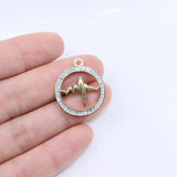 3pcs 22mm Stainless Steel Stones Charm Pendant - DIY Jewelry Making