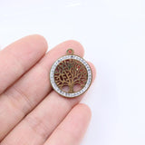 3pcs 22mm Stainless Steel Stones Charm Pendant - DIY Jewelry Making