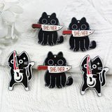 10pcs Cat With Bloody Acrylic Charms DIY Jewelry Making Earring Finding