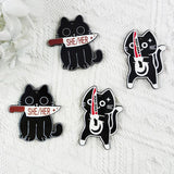 10pcs Cat With Bloody Acrylic Charms DIY Jewelry Making Earring Finding