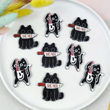 10pcs Cat With Bloody Acrylic Charms DIY Jewelry Making Earring Finding