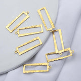20Pcs Raw Brass Rectangle Frame Pendants Resin Mold Charms