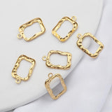 20Pcs Raw Brass Rectangle Frame Pendants Resin Mold Charms