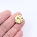 5pcs Stainless Steel High Round Star Charms Pendant DIY Necklace Earrings