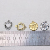 5pcs Stainless Steel High Round Star Charms Pendant DIY Necklace Earrings