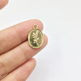 20pcs 12*16mm The Flower Zinc Alloy Coin Necklace DIY 2 Colors