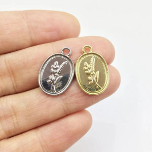 20pcs 12*16mm The Flower Zinc Alloy Coin Necklace DIY 2 Colors