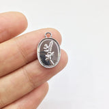 20pcs 12*16mm The Flower Zinc Alloy Coin Necklace DIY 2 Colors
