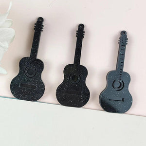 10pcs Glitter Guitar Acrylic Charms for Jewelry Making DIY