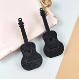 10pcs Glitter Guitar Acrylic Charms for Jewelry Making DIY