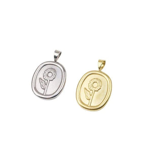3pcs 18*20mm High 18K Flower Charms Pendant DIY Necklace Unfading 2 Colors