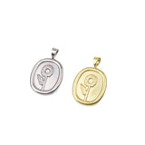 3pcs 18*20mm High 18K Flower Charms Pendant DIY Necklace Unfading 2 Colors