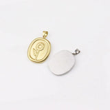 3pcs 18*20mm High 18K Flower Charms Pendant DIY Necklace Unfading 2 Colors