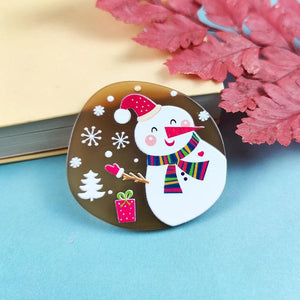 10pcs Christmas Acrylic Snowman Deer Charms DIY Jewelry Make