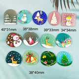 10pcs Christmas Acrylic Snowman Deer Charms DIY Jewelry Make