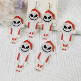 10pcs Skull Face Santa Charms Xmas Earring Keychains DIY Pendants