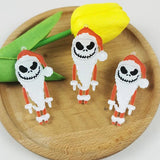 10pcs Skull Face Santa Charms Xmas Earring Keychains DIY Pendants