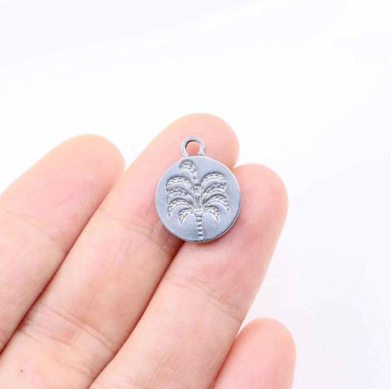 5pcs 15mm Stainless Steel High Tree Girl Charms Pendant DIY Jewelry