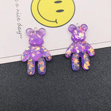 10pcs Resin Glitter Sparkle Bear Charm Pendant for DIY Making