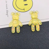 10pcs Resin Glitter Sparkle Bear Charm Pendant for DIY Making