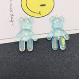 10pcs Resin Glitter Sparkle Bear Charm Pendant for DIY Making