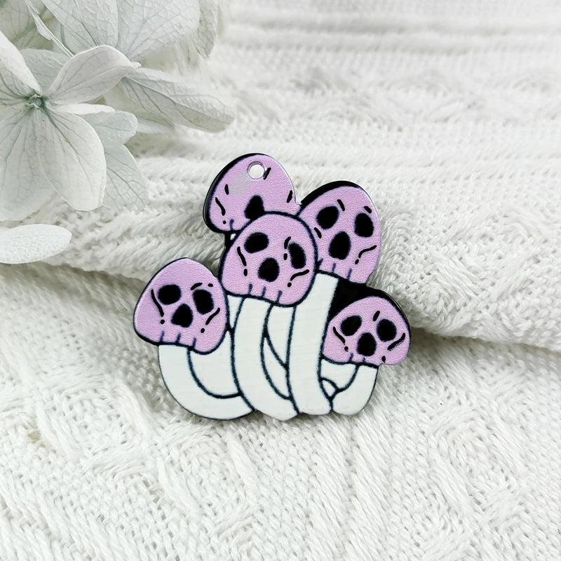 10pcs Halloween Skull Head Acrylic Charms Jewelry Making DIY