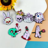 10pcs Halloween Skull Head Acrylic Charms Jewelry Making DIY