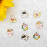 10pcs Cartoon Mug Cat Earrings DIY Jewelry Charms