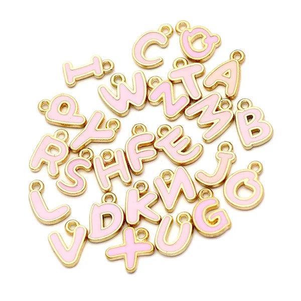 26pcs Alphabet Enamel Charms for Jewelry Making DIY Earring Bracelet Necklace