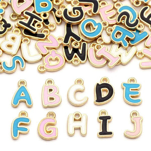 26pcs Alphabet Enamel Charms for Jewelry Making DIY Earring Bracelet Necklace