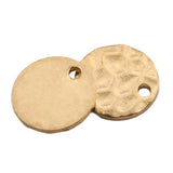 50pcs Brass Round Hammered Charms Dog Tag Pendants for DIY Earrings