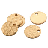 50pcs Brass Round Hammered Charms Dog Tag Pendants for DIY Earrings