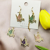 10pcs Drop Oil Thousand Paper Crane Enamel Charms Pendants Jewelry Findings