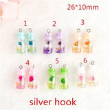 10pcs Glass Wishing Bottle Earring Charms Keychain Pendant DIY