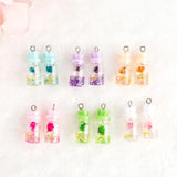 10pcs Glass Wishing Bottle Earring Charms Keychain Pendant DIY