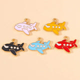 20Pcs 16x21mm Airplane Alloy Charms in 5 Colors for DIY Jewelry Making
