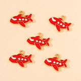 20Pcs 16x21mm Airplane Alloy Charms in 5 Colors for DIY Jewelry Making