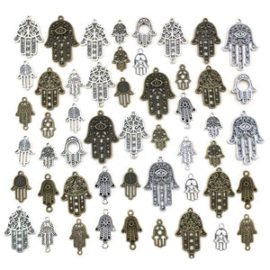25pcs Bronze Tibetan Silver Hand Charms Jewelry Making DIY Accessories Bulk
