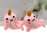 20pcs DIY resin Narwhal charms for kids hair accessories