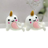 20pcs DIY resin Narwhal charms for kids hair accessories