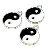 10pcs Tai Chi Charms Rhodium Zinc Alloy Pendant DIY Jewelry Findings
