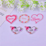 10pcs Love Flamingo Heart Charms DIY Jewelry Making