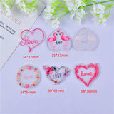 10pcs Love Flamingo Heart Charms DIY Jewelry Making
