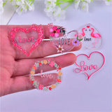 10pcs Love Flamingo Heart Charms DIY Jewelry Making