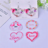 10pcs Love Flamingo Heart Charms DIY Jewelry Making